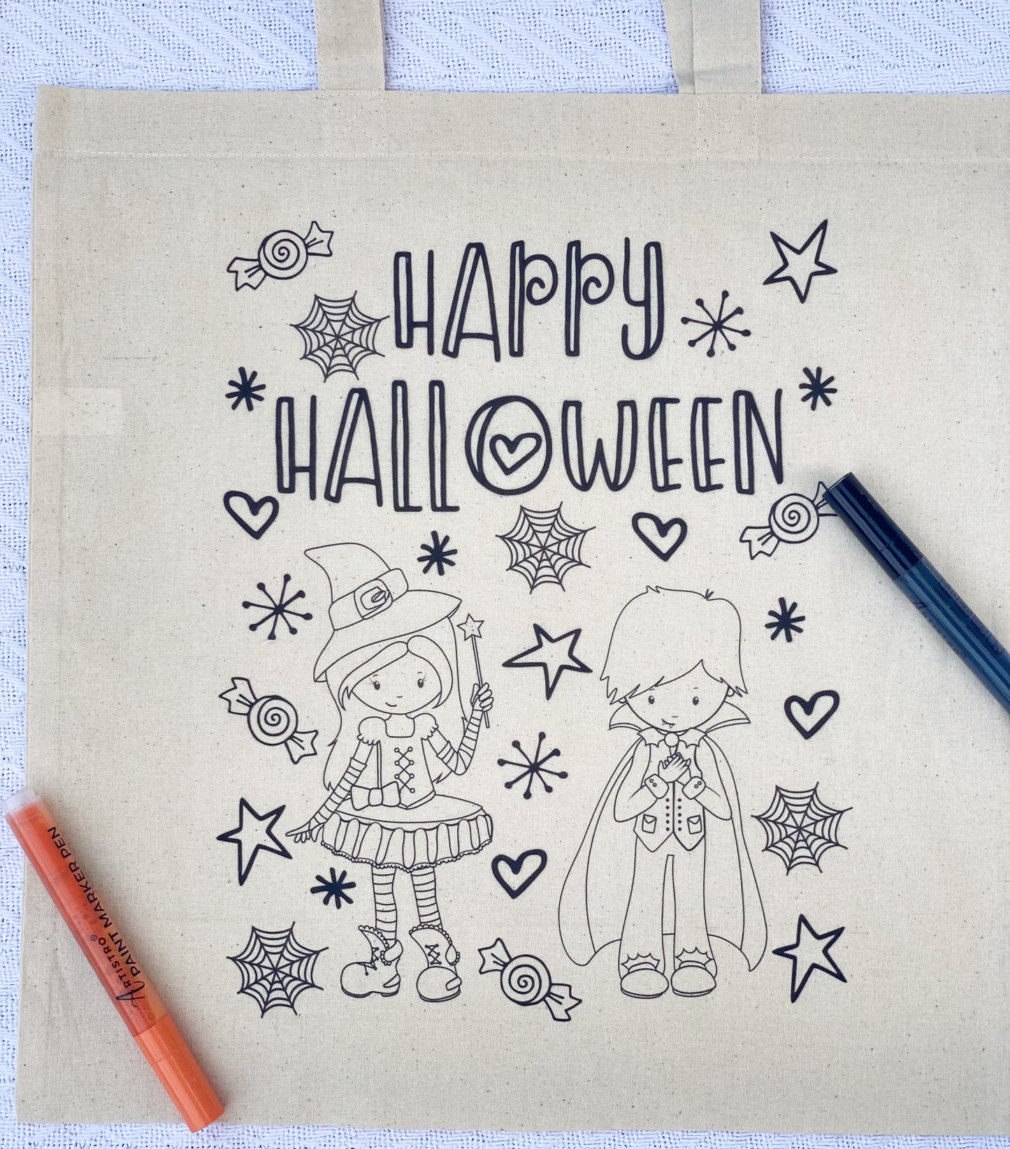 Color-your-own Halloween treat bags