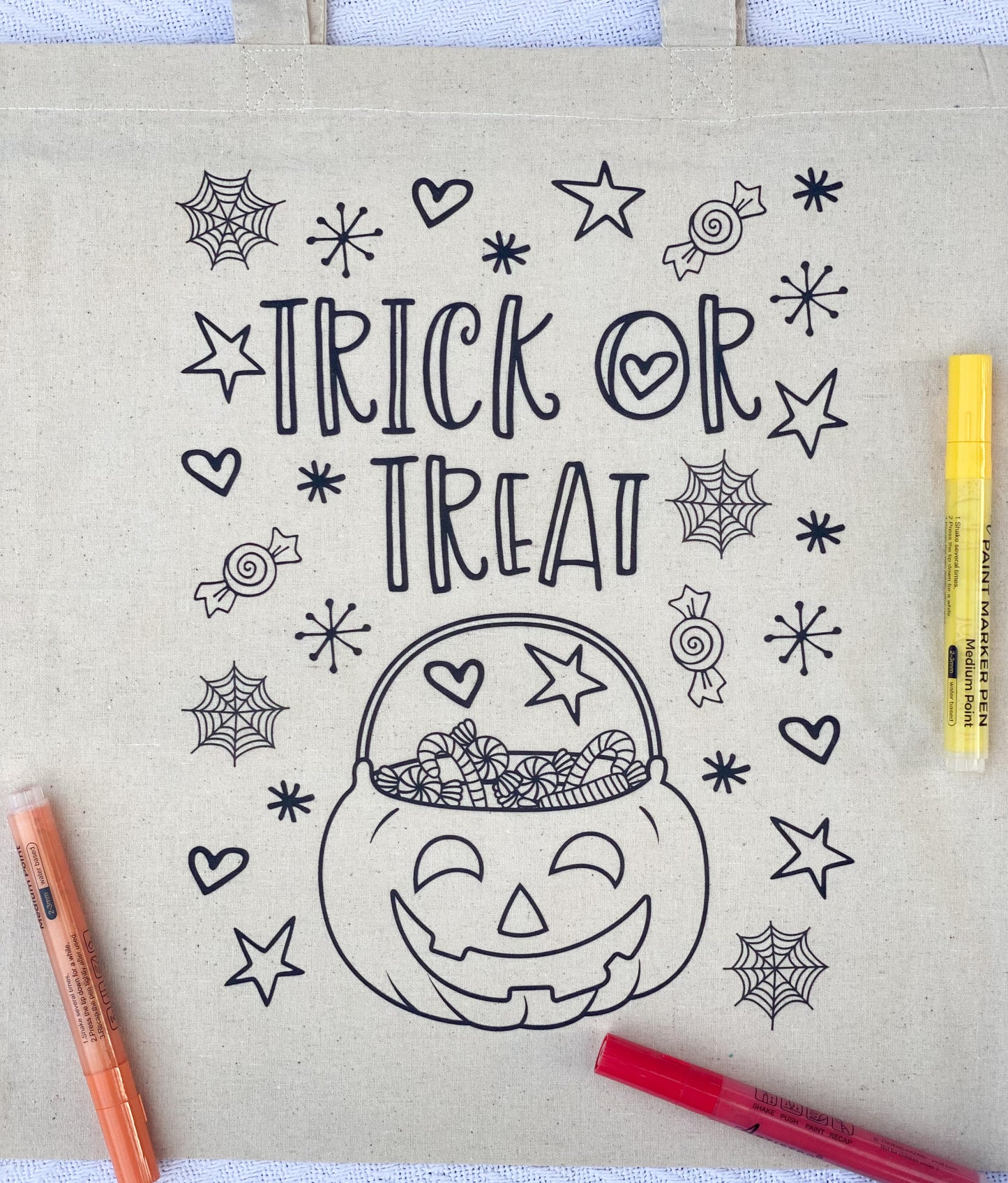 Color-your-own Halloween treat bags