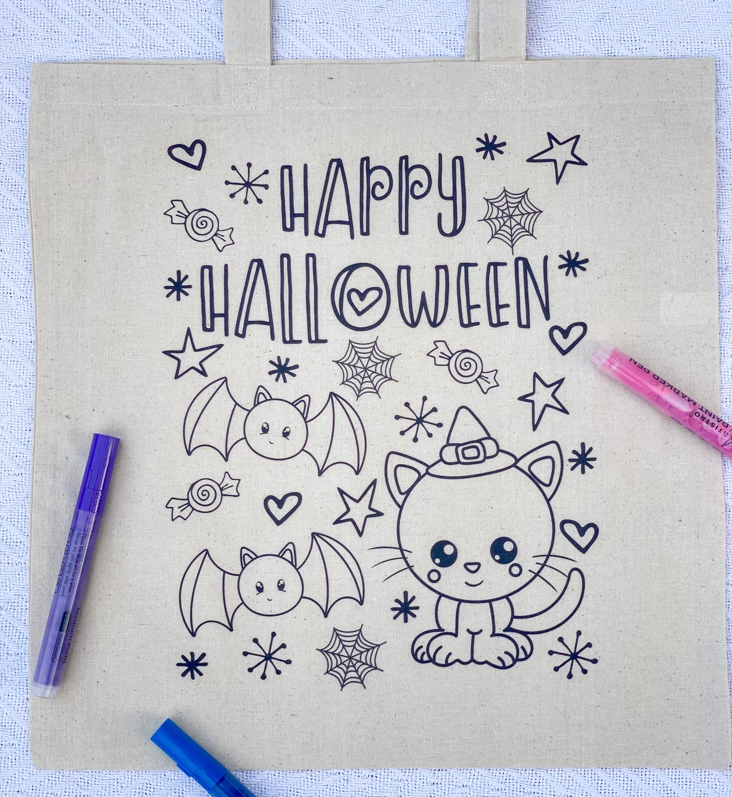 Color-your-own Halloween treat bags